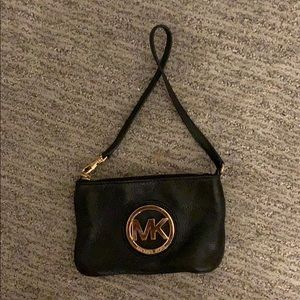 Black and gold Michael Kors Wristlet/coin purse